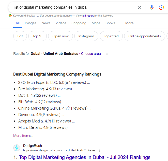 list of best digital marketing agency dubai